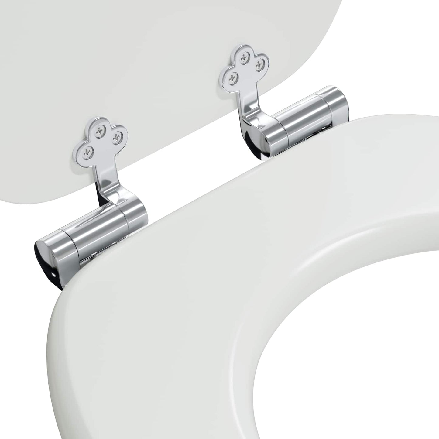 Soft-Close Toilet Seat 2 pcs White 44 x 38 cm MDF board