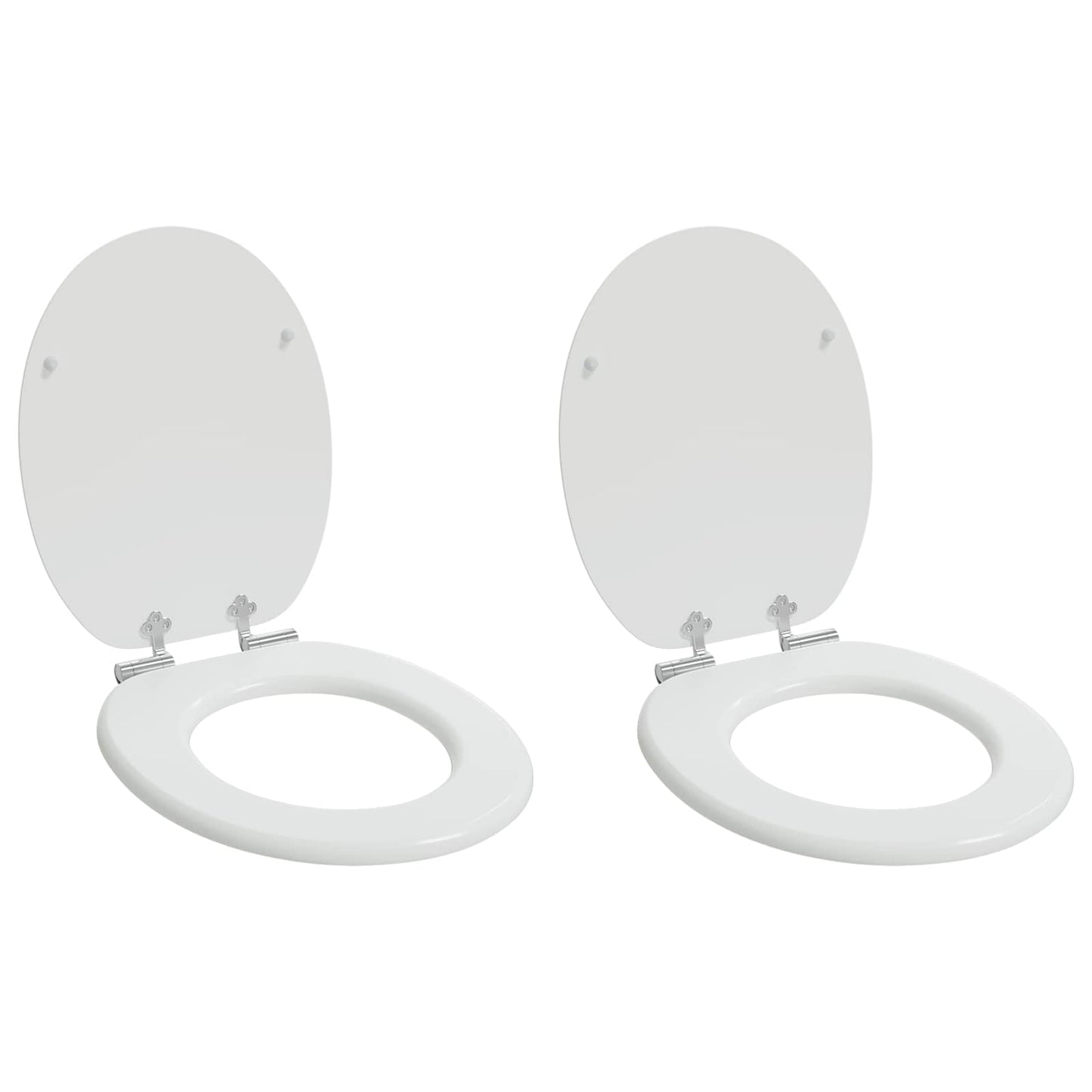 Soft-Close Toilet Seat 2 pcs White 44 x 38 cm MDF board