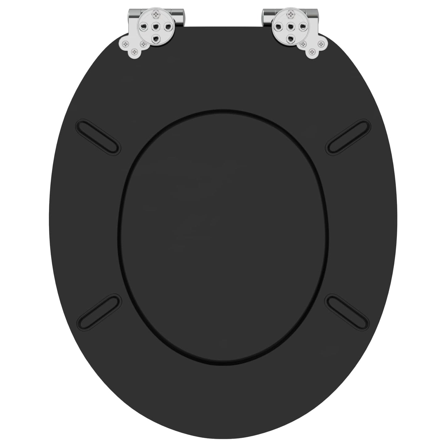 Soft-Close Toilet Seat 2 pcs Black 44 x 38 cm MDF board