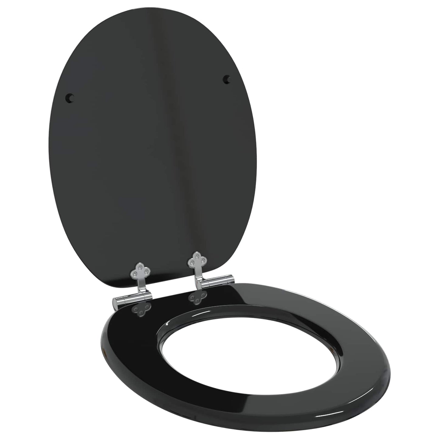 Soft-Close Toilet Seat 2 pcs Black 44 x 38 cm MDF board
