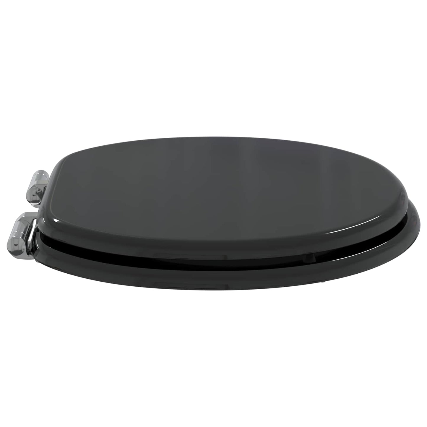 Soft-Close Toilet Seat 2 pcs Black 44 x 38 cm MDF board