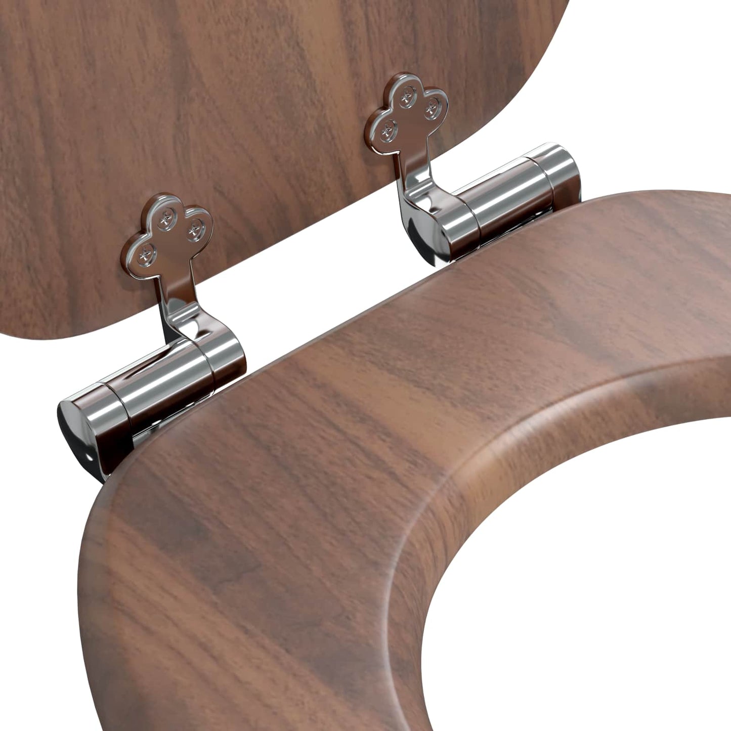 Soft-Close Toilet Seat 2 pcs Brown 44 x 38 cm MDF board