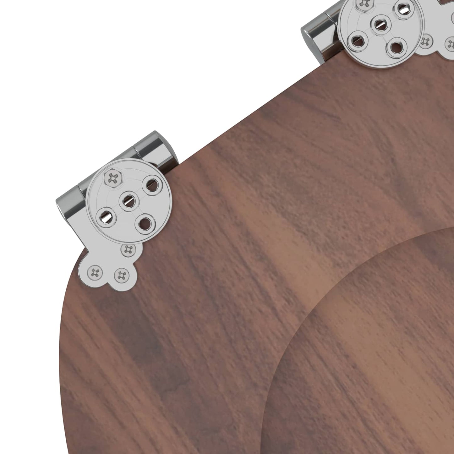 Soft-Close Toilet Seat 2 pcs Brown 44 x 38 cm MDF board