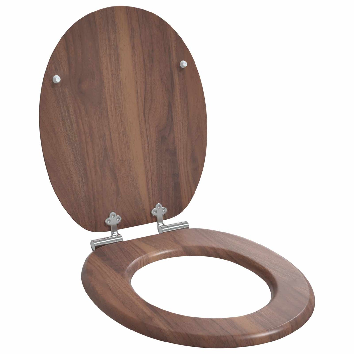 Soft-Close Toilet Seat 2 pcs Brown 44 x 38 cm MDF board