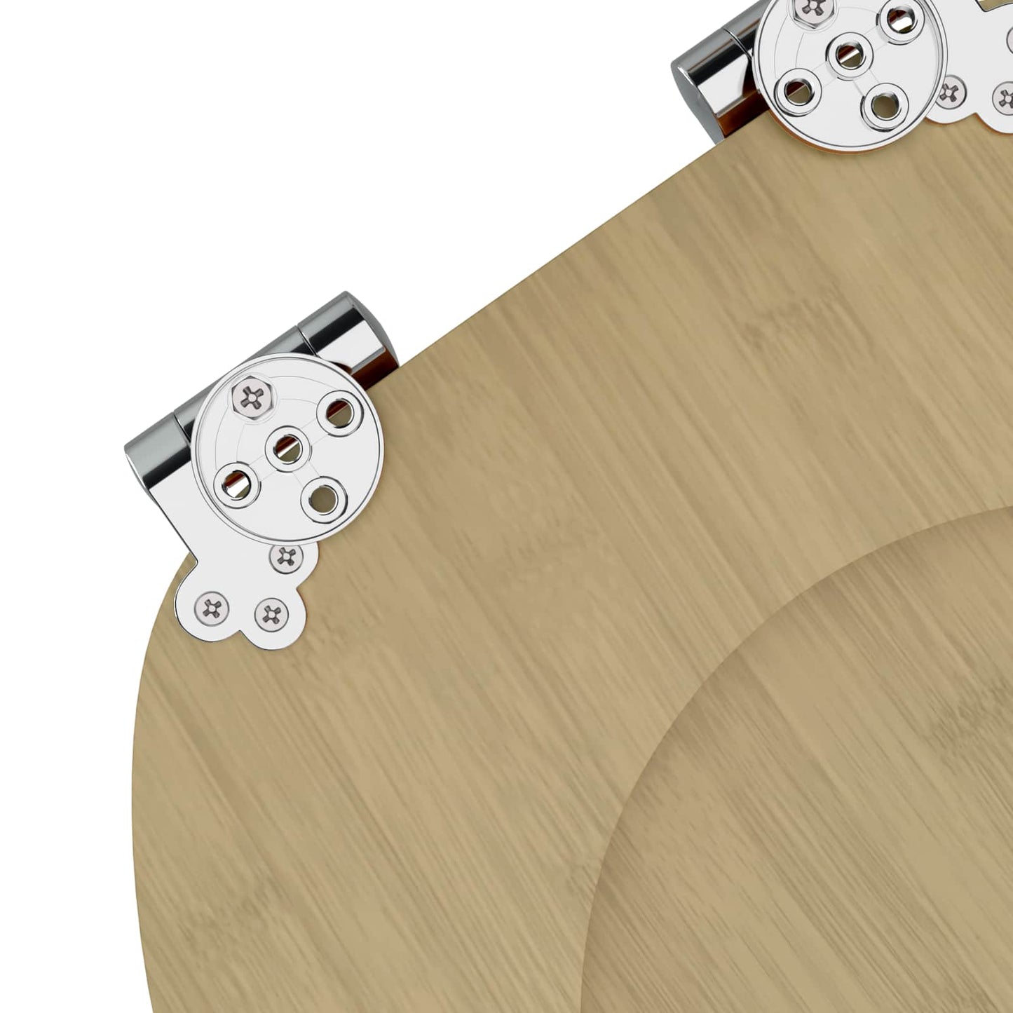 Soft-Close Toilet Seat 2 pcs Light Bamboo Color 44 x 38 cm