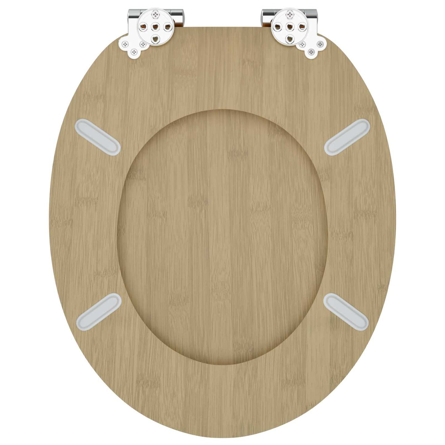Soft-Close Toilet Seat 2 pcs Light Bamboo Color 44 x 38 cm