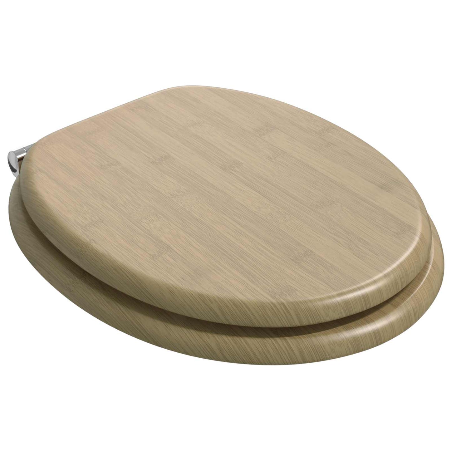 Soft-Close Toilet Seat 2 pcs Light Bamboo Color 44 x 38 cm