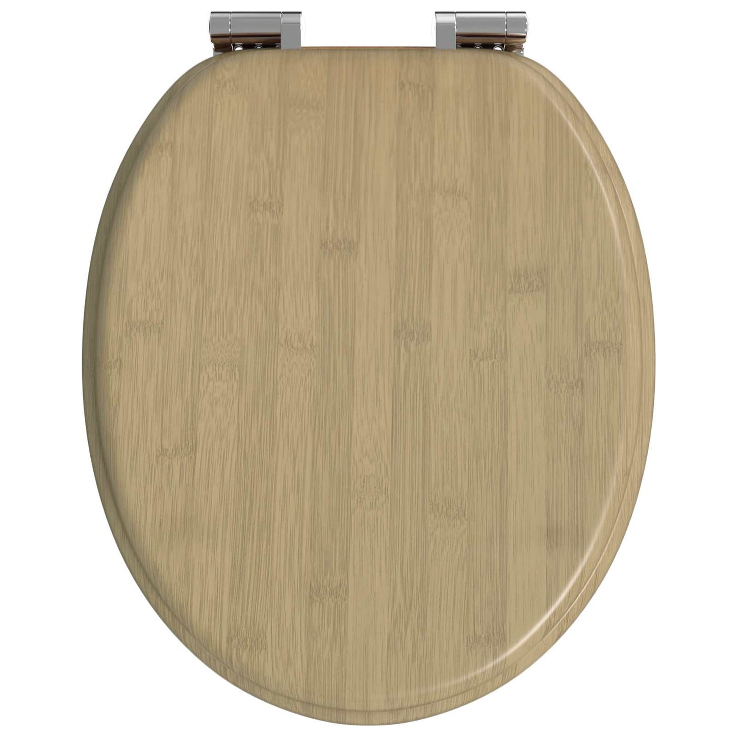 Soft-Close Toilet Seat 2 pcs Light Bamboo Color 44 x 38 cm