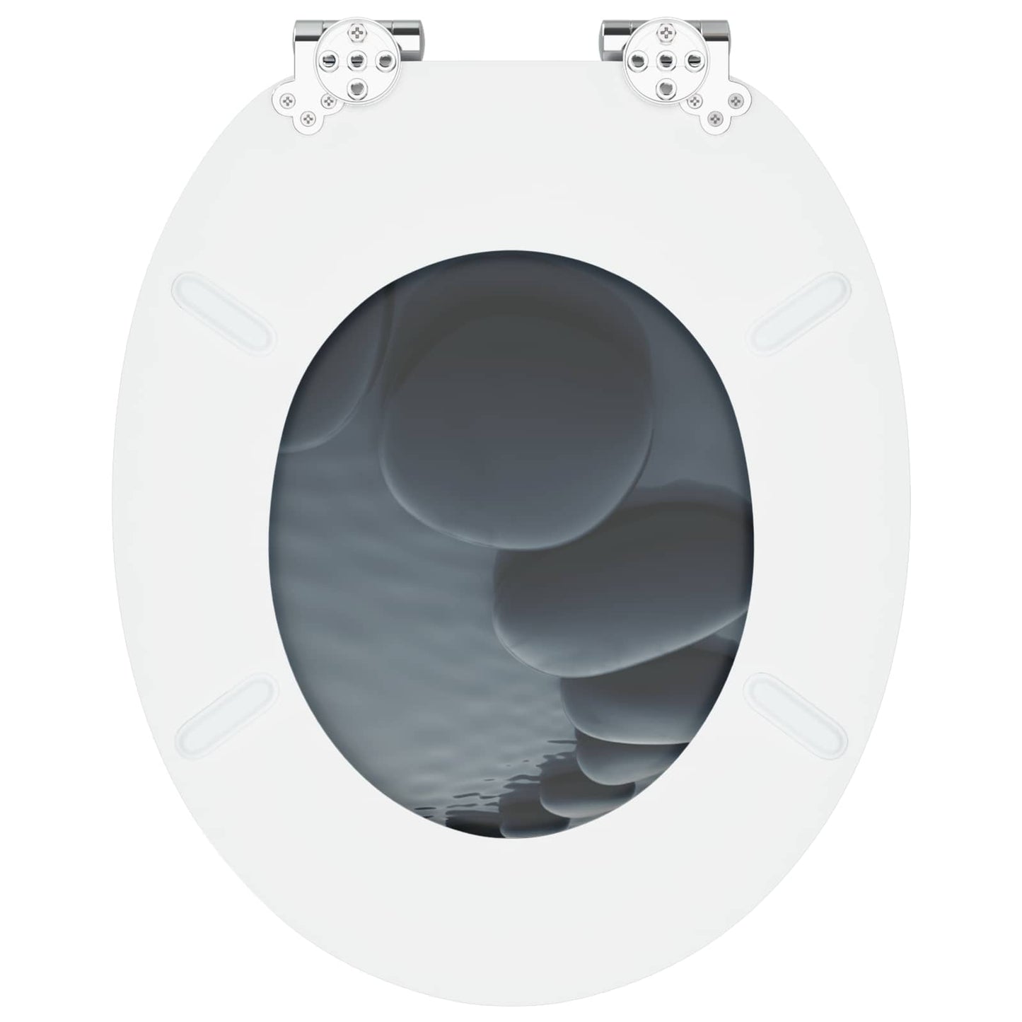 Soft-Close Toilet Seat 2 pcs Grey 44 x 38 cm MDF board
