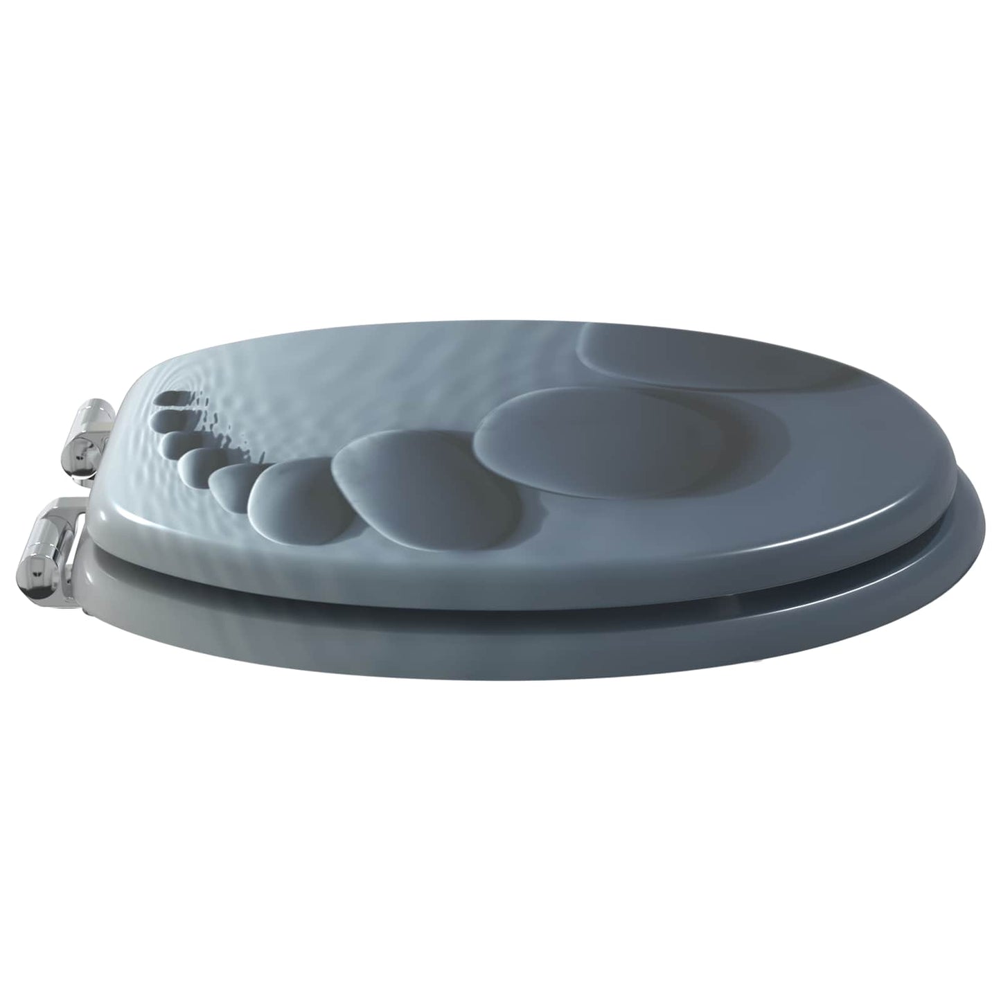 Soft-Close Toilet Seat 2 pcs Grey 44 x 38 cm MDF board