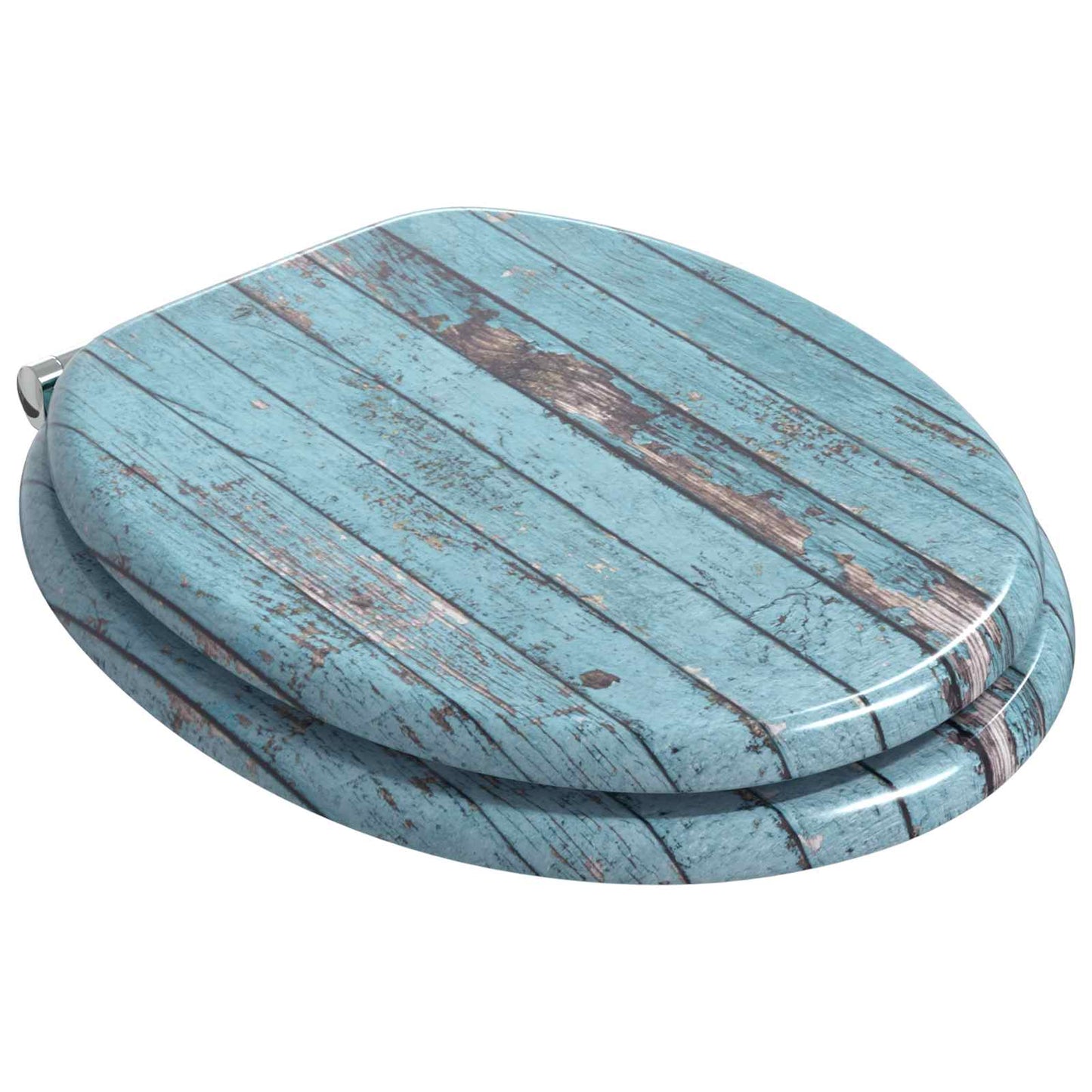 Soft-Close Toilet Seat 2 pcs Blue 44 x 38 cm MDF board