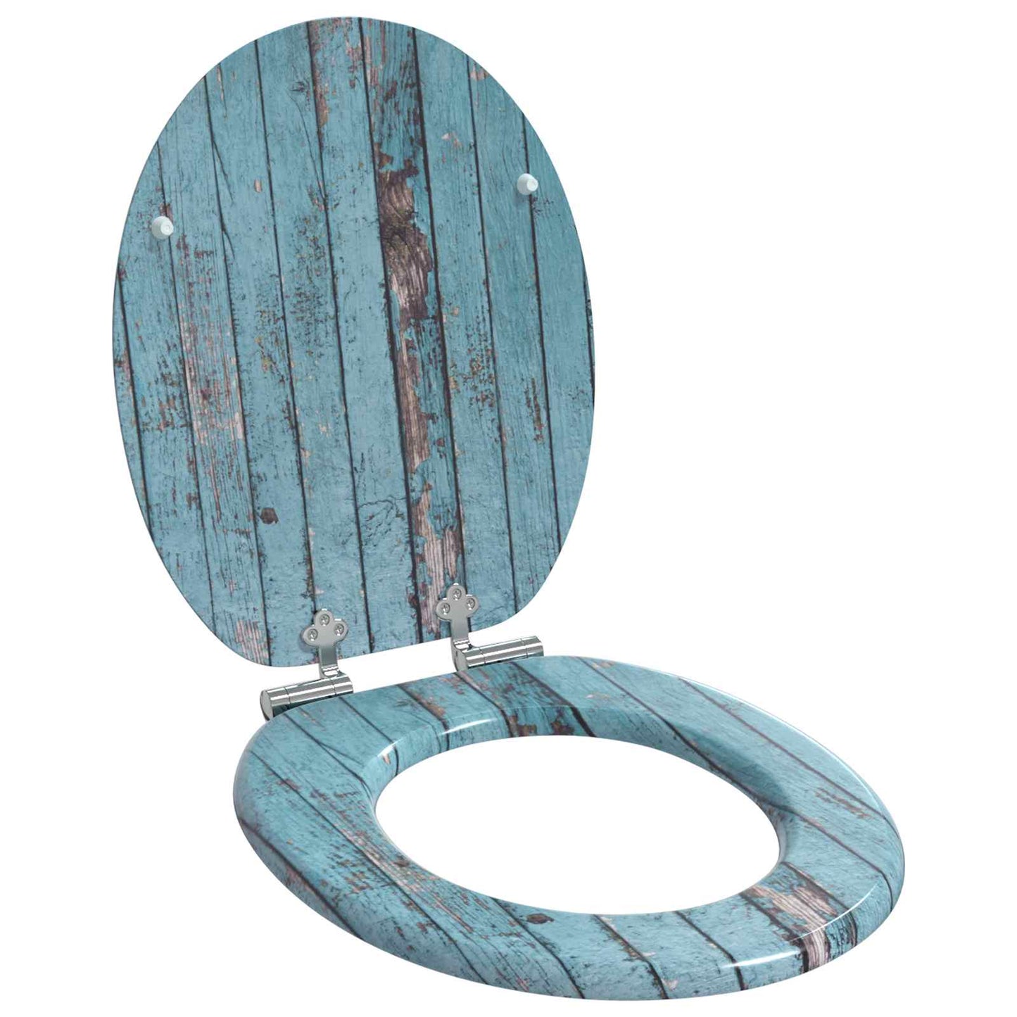 Soft-Close Toilet Seat 2 pcs Blue 44 x 38 cm MDF board