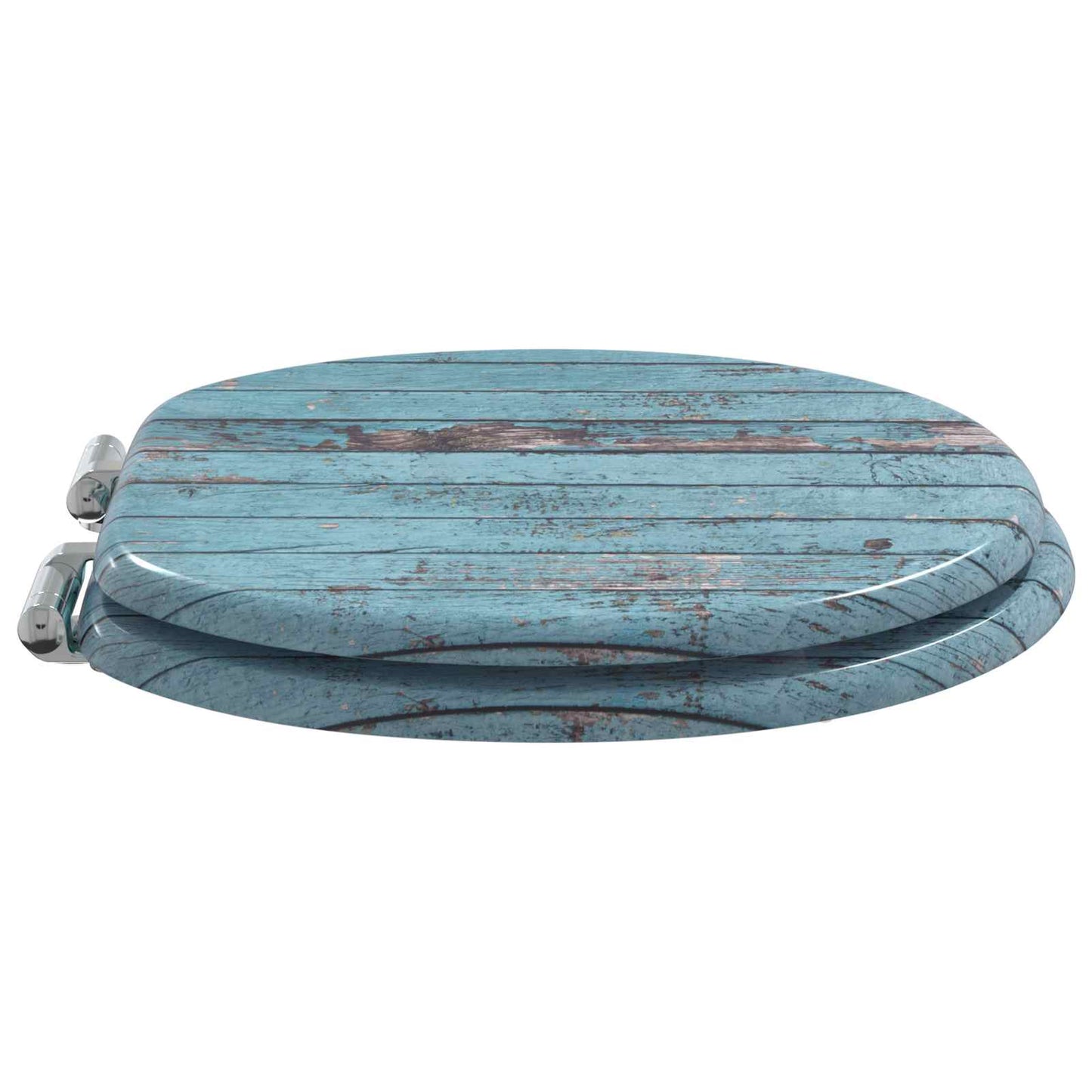 Soft-Close Toilet Seat 2 pcs Blue 44 x 38 cm MDF board