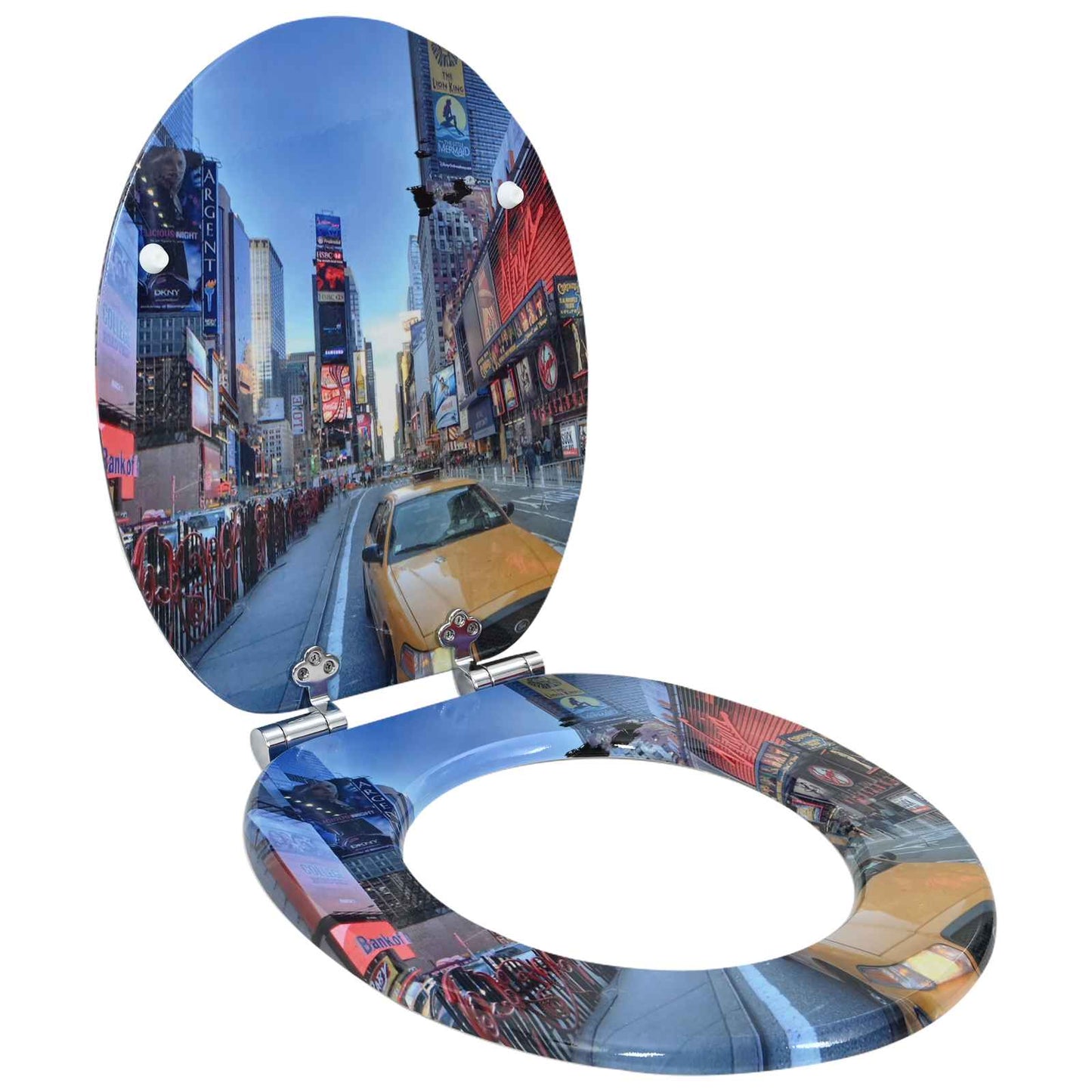 Soft-Close Toilet Seat 2 pcs Multicolour 44 x 38 cm MDF board