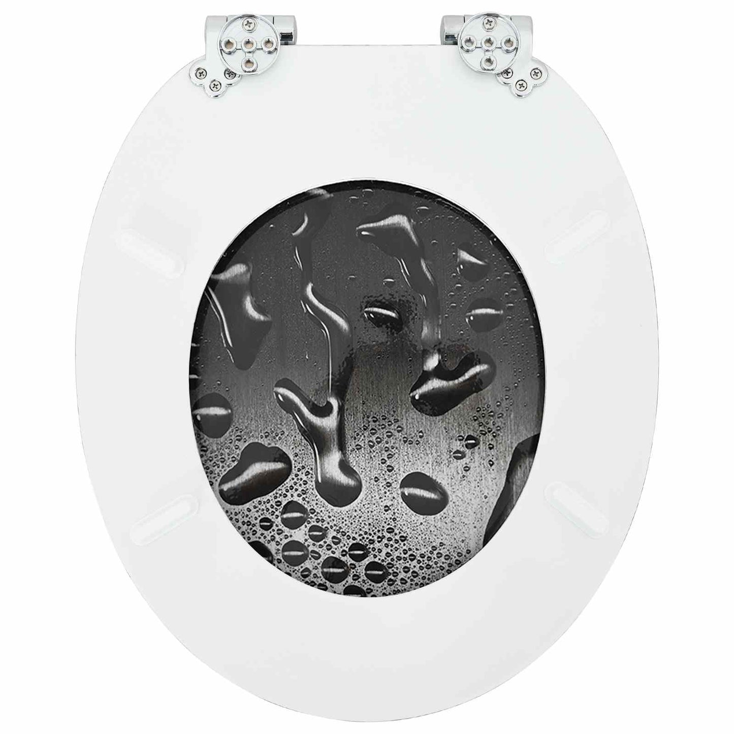 Soft-Close Toilet Seat 2 pcs Grey 44 x 38 cm MDF board