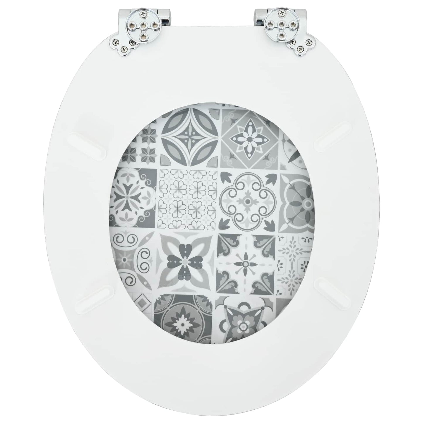 Soft-Close Toilet Seat 2 pcs Blue and White Porcelain MDF board