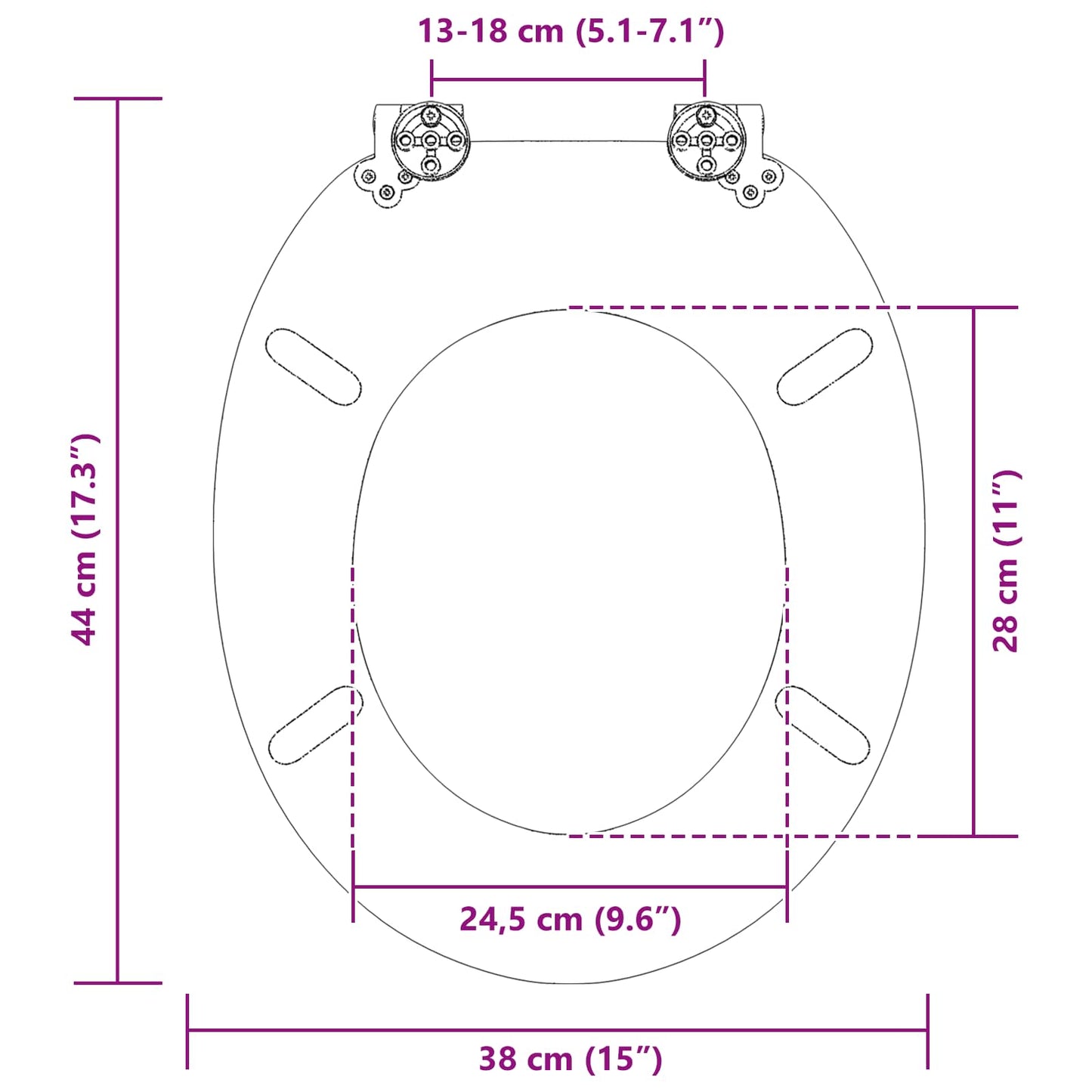 Soft-Close Toilet Seat 2 pcs Blue and White Porcelain MDF board