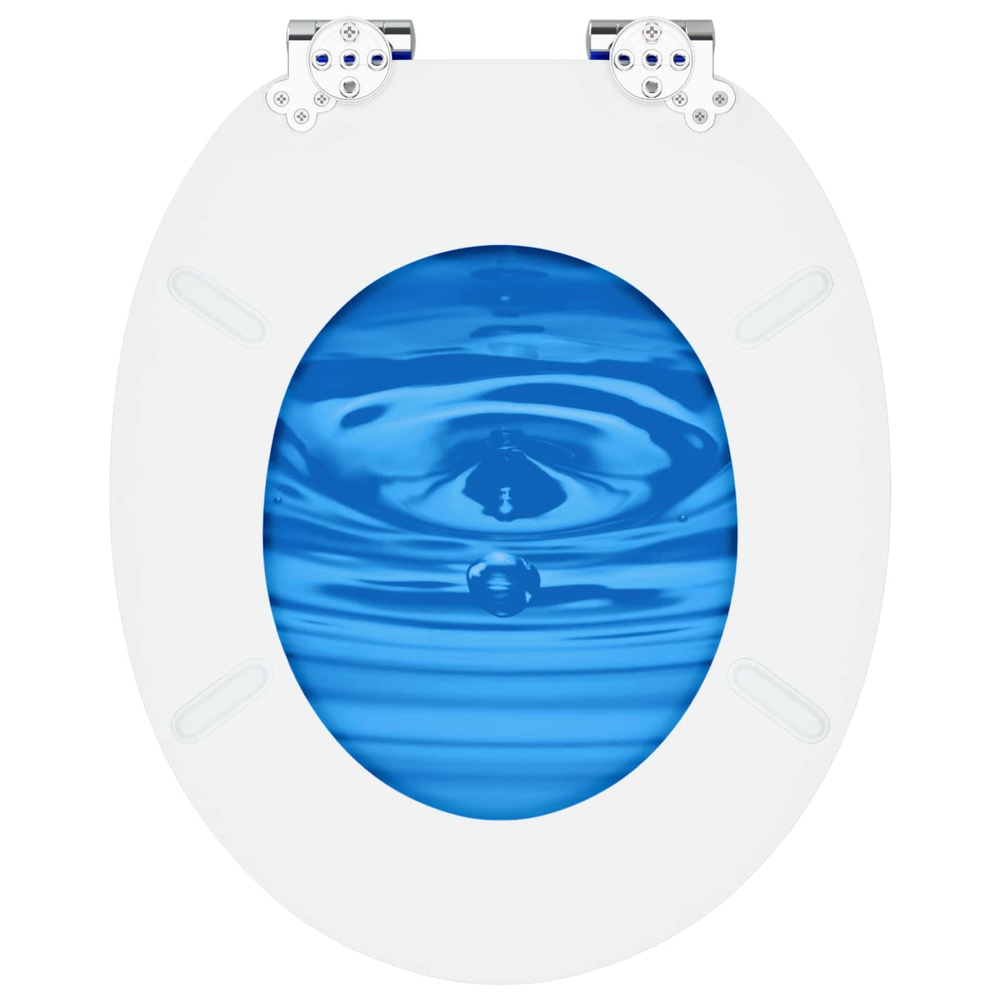 Soft-Close Toilet Seat 2 pcs Blue Drop 44 x 38 cm MDF board