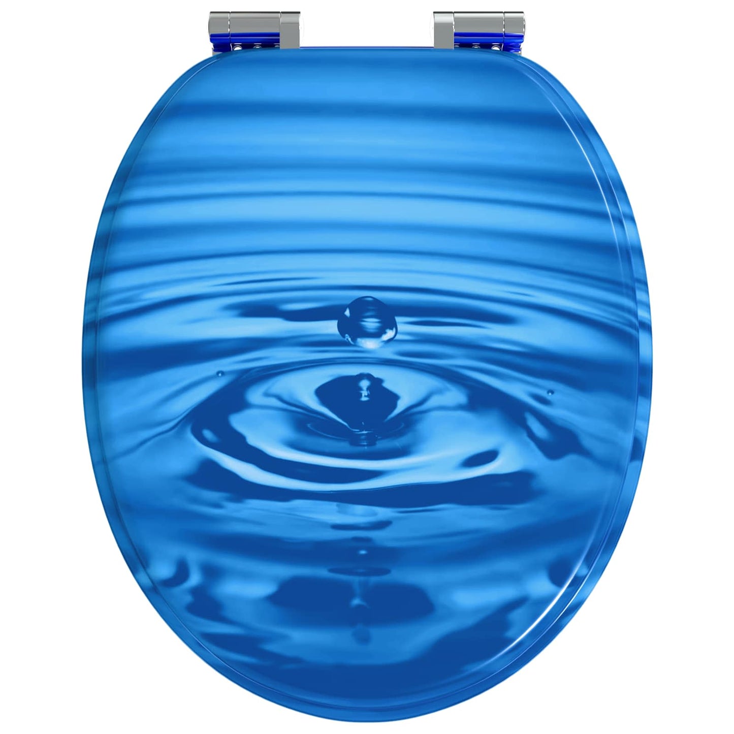 Soft-Close Toilet Seat 2 pcs Blue Drop 44 x 38 cm MDF board