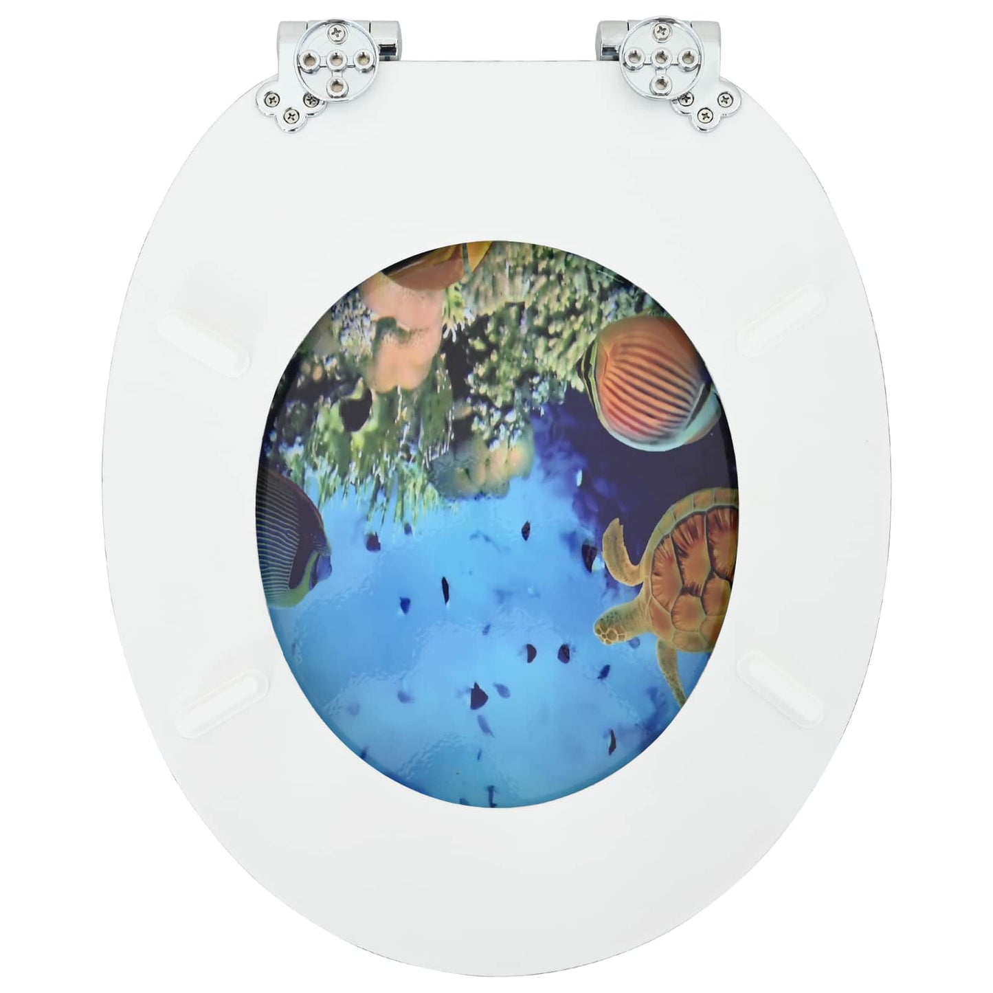 Soft-Close Toilet Seat 2 pcs Deep Sea Blue 44 x 38 cm MDF board