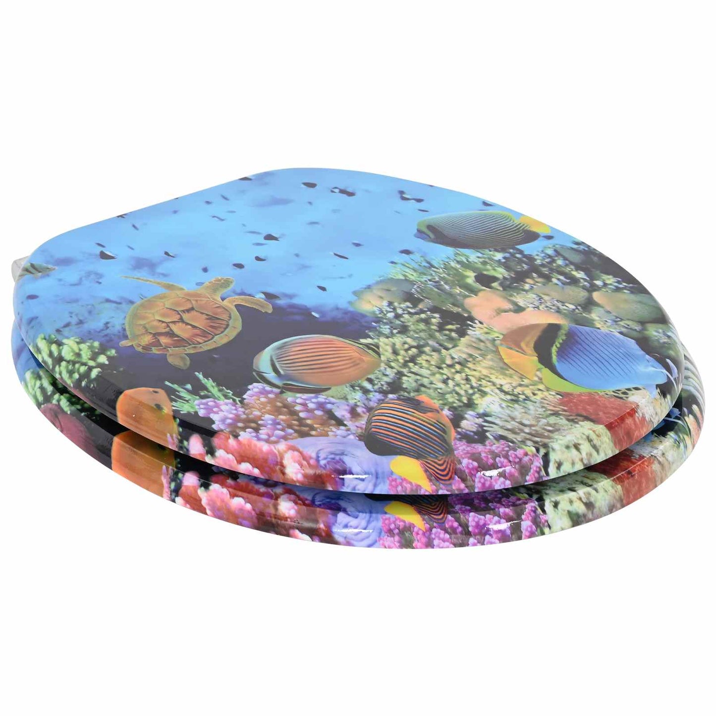 Soft-Close Toilet Seat 2 pcs Deep Sea Blue 44 x 38 cm MDF board