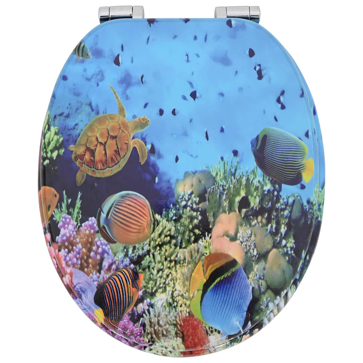 Soft-Close Toilet Seat 2 pcs Deep Sea Blue 44 x 38 cm MDF board