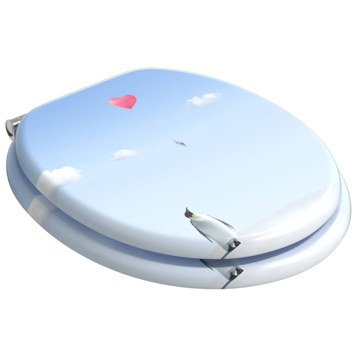 Soft-Close Toilet Seat 2 pcs Blue 44 x 38 cm MDF board