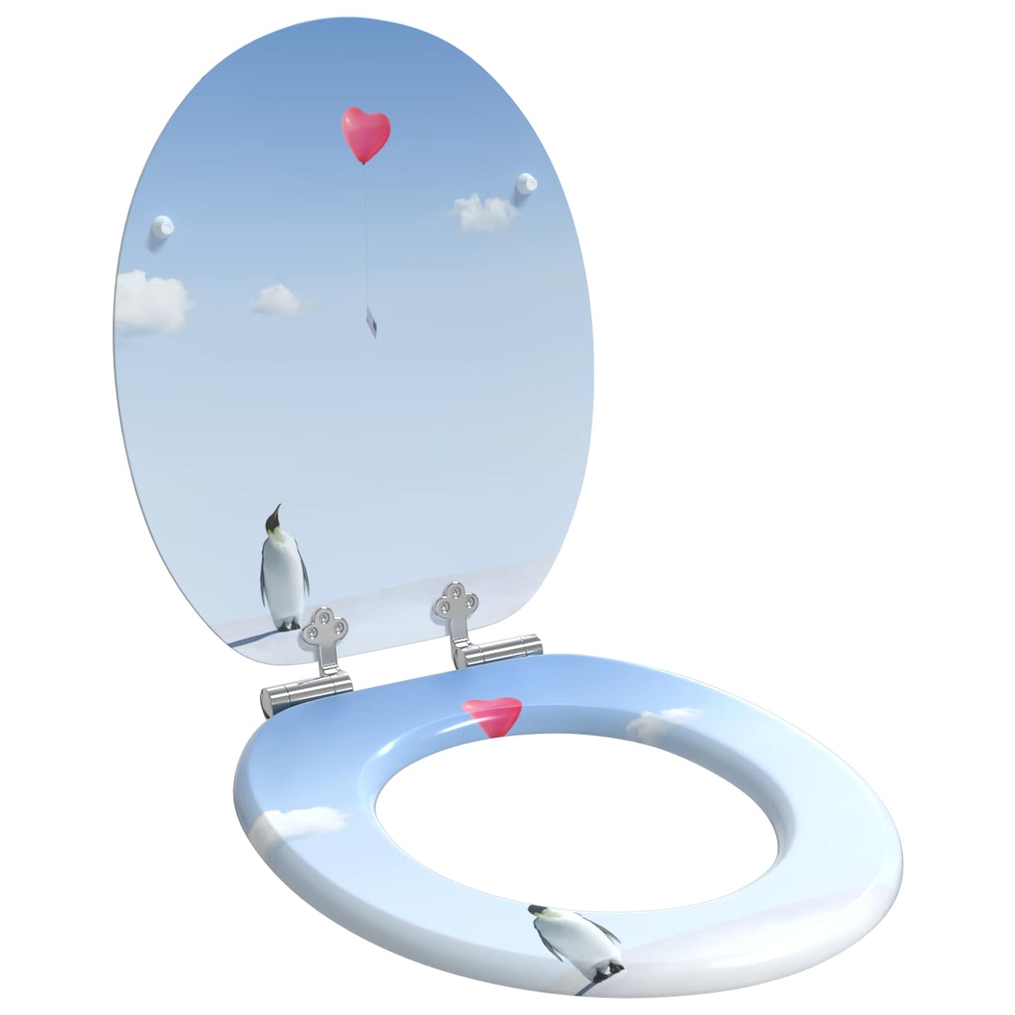 Soft-Close Toilet Seat 2 pcs Blue 44 x 38 cm MDF board