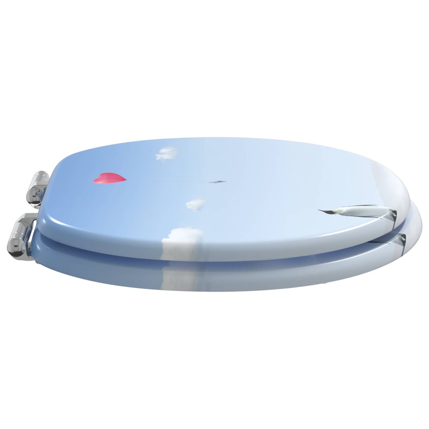 Soft-Close Toilet Seat 2 pcs Blue 44 x 38 cm MDF board