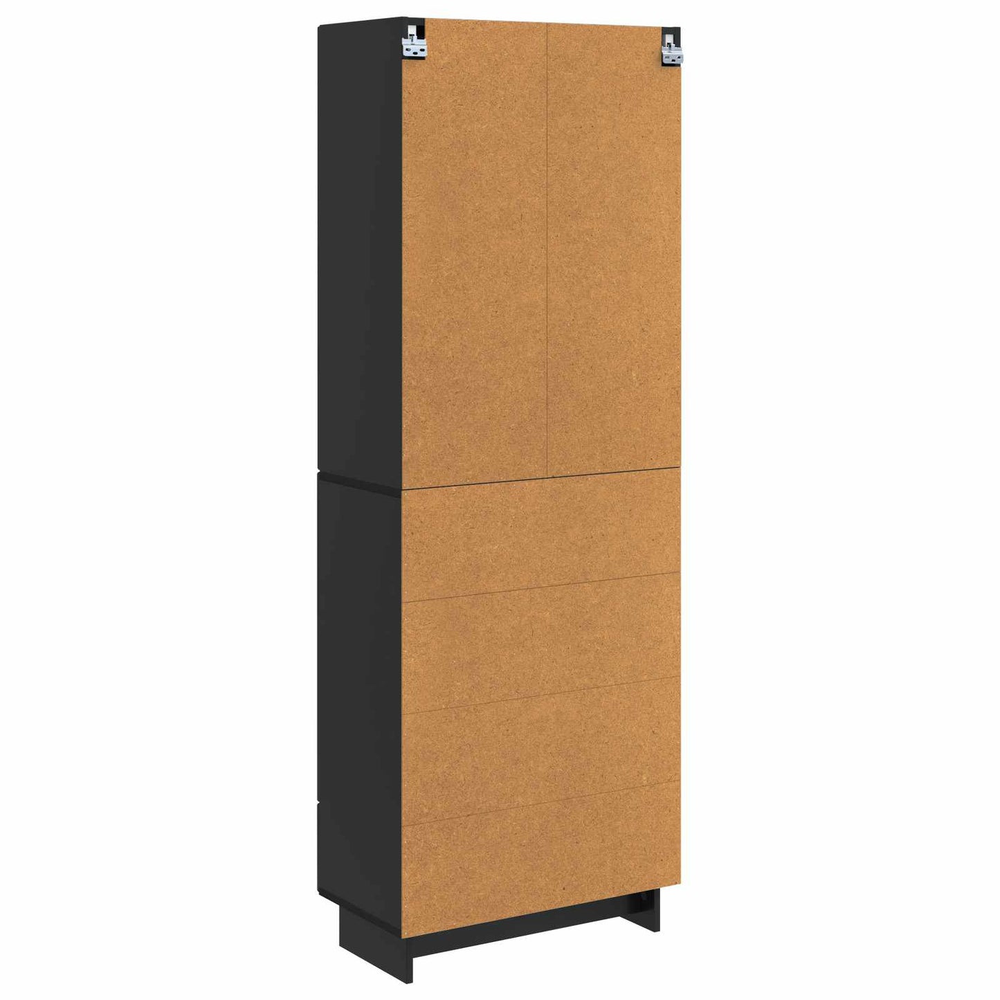 Cabinet Set 2 pcs Black Engineered Wood