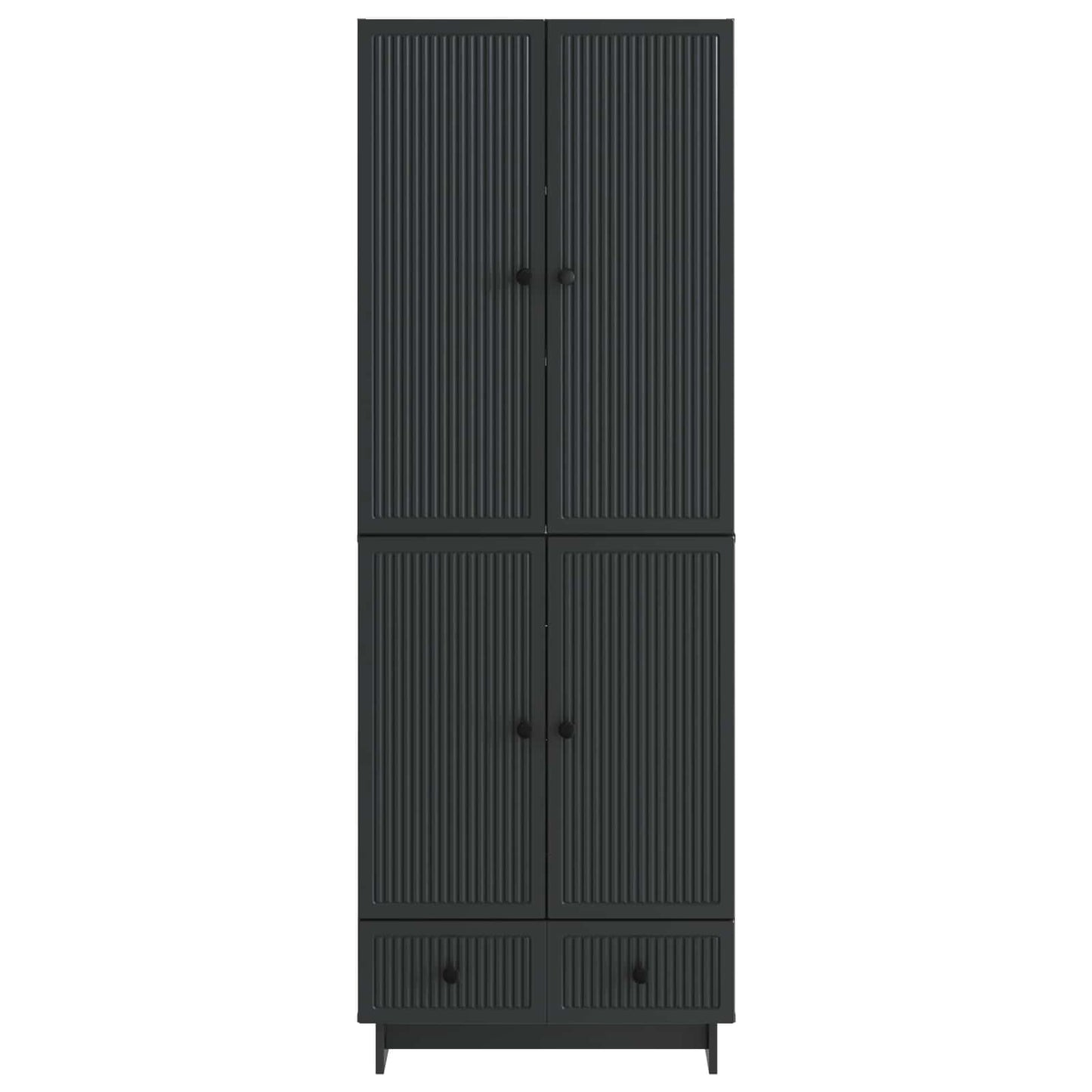 Cabinet Set 2 pcs Black 66 x 34.5 x 95 cm Engineered Wood