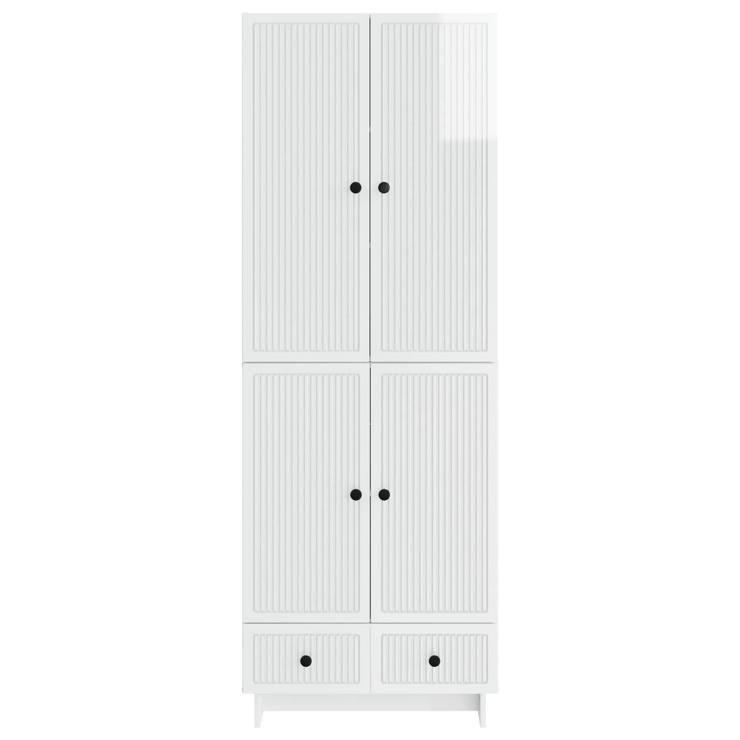 Cabinet Set 2 pcs High Gloss White 66 x 34.5 x 95 cm