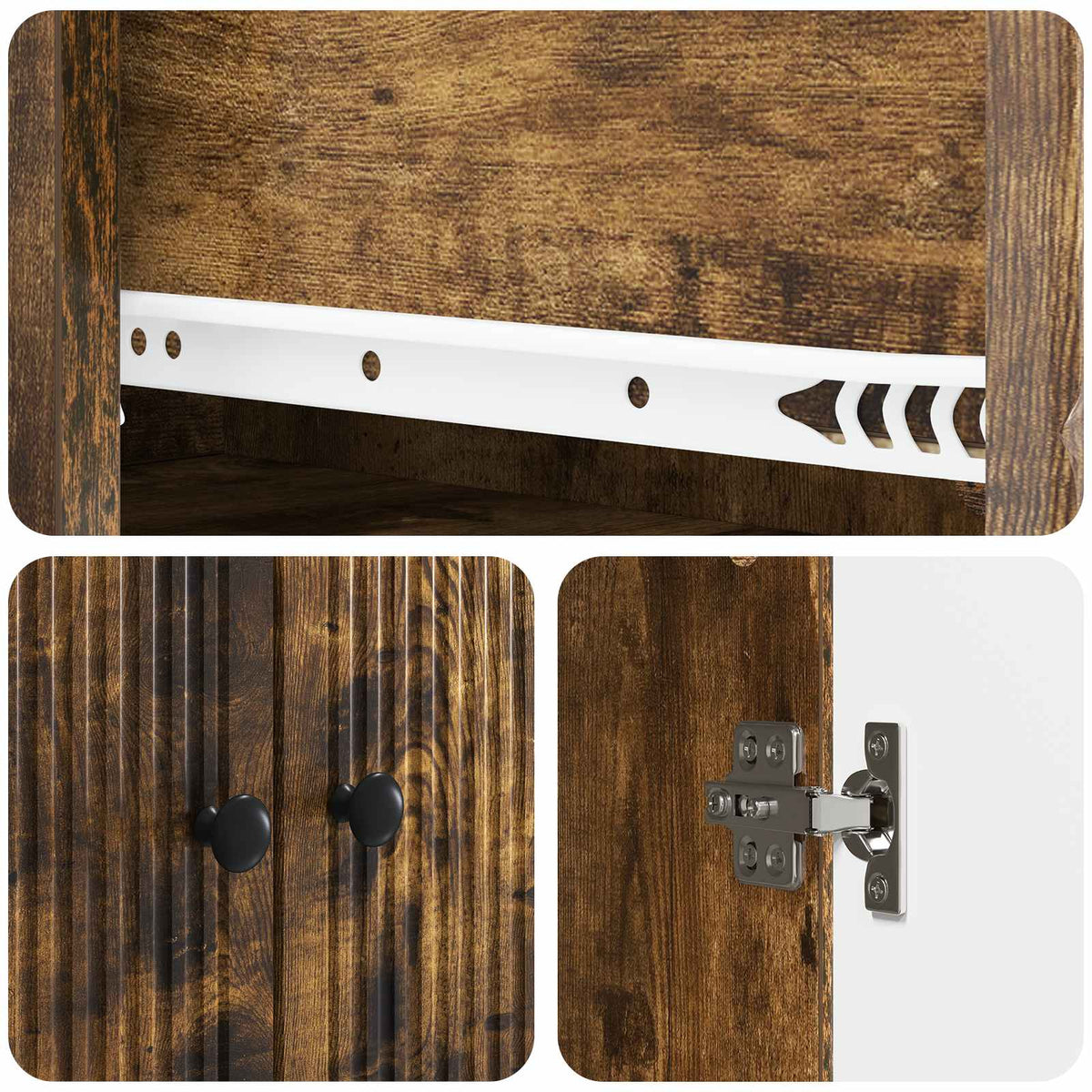 Cabinet Set 2 pcs Smoked Oak Engineered Wood