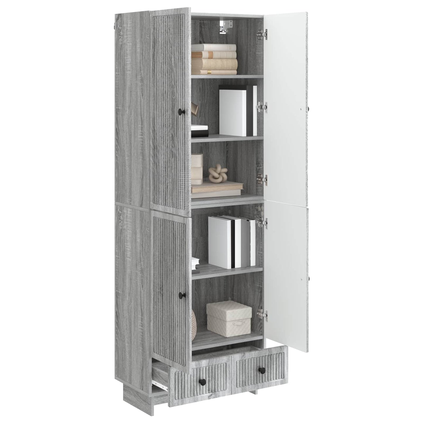 Cabinet Set 2 pcs Grey Sonoma 66 x 34.5 x 95 cm Engineered Wood