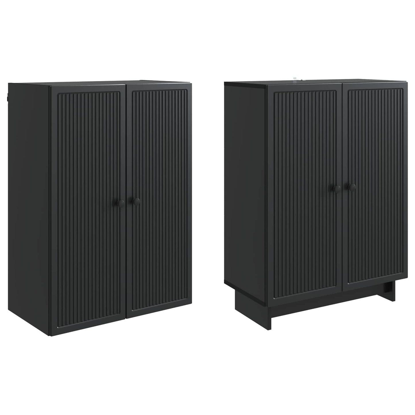 Cabinet Set 2 pcs Black 66 x 34.5 x 90 cm Engineered Wood