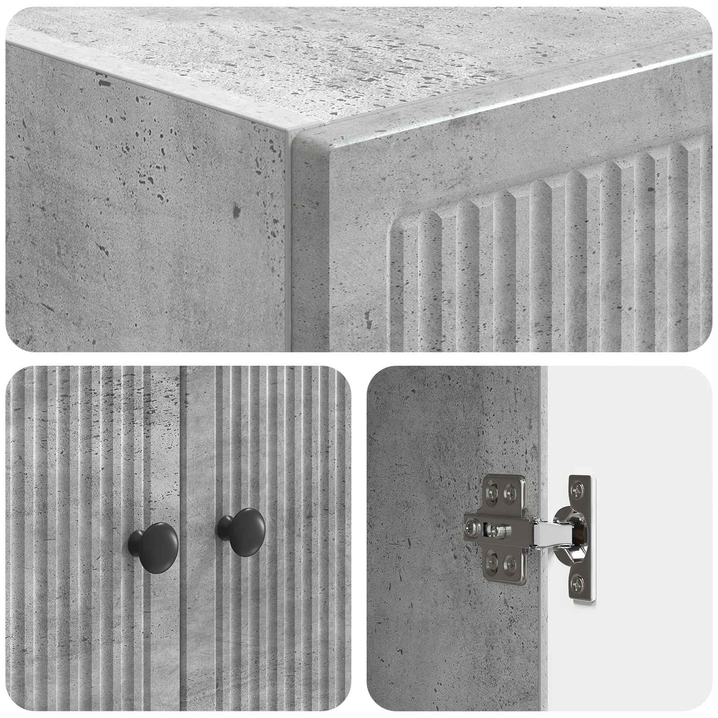 Cabinet Set 2 pcs Concrete Grey 66 x 34.5 x 90 cm
