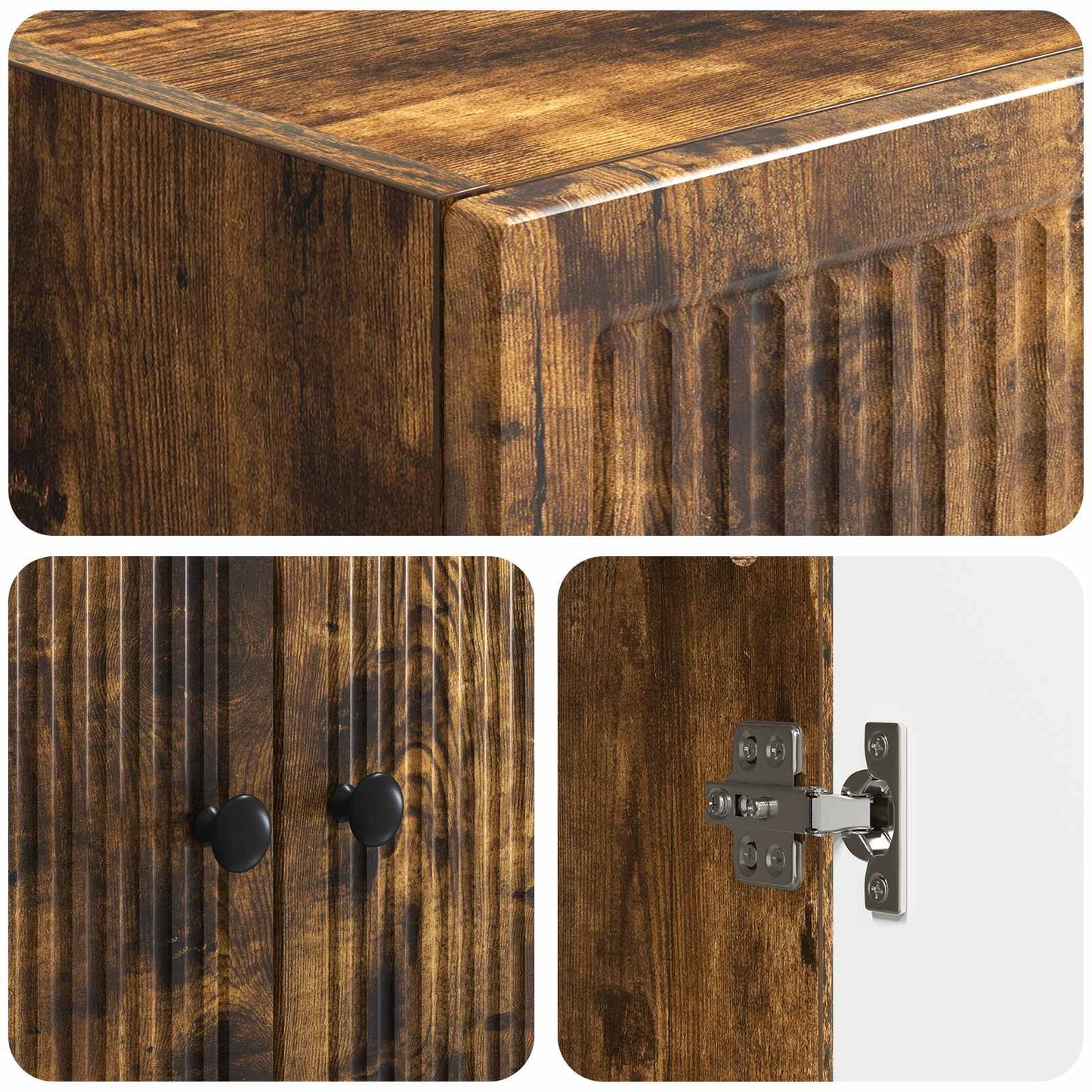 Cabinet Set 2 pcs Smoked Oak Engineered Wood