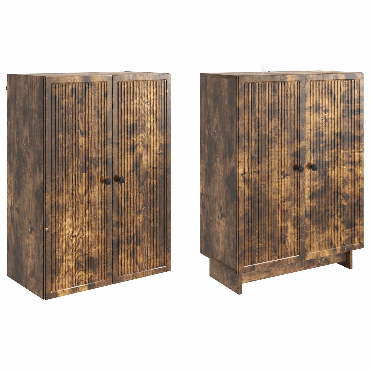 Cabinet Set 2 pcs Smoked Oak Engineered Wood