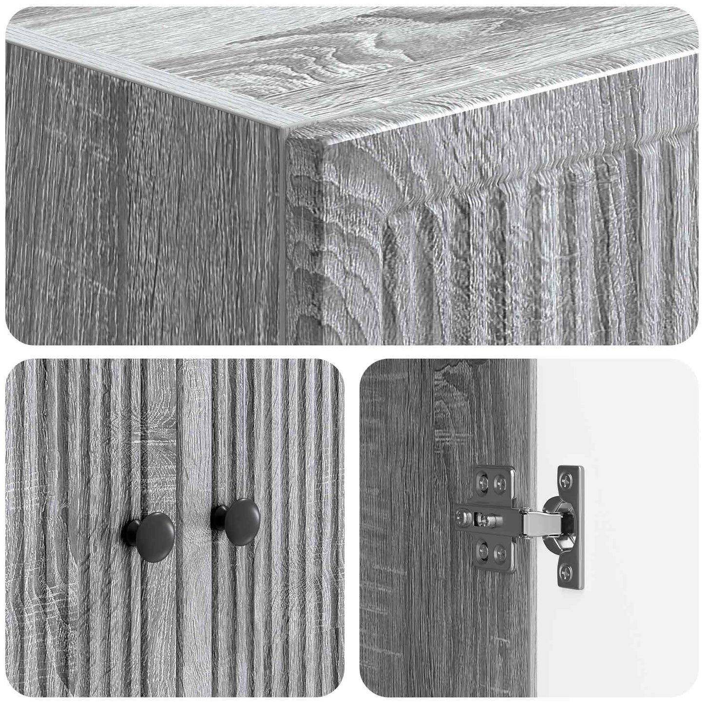 Cabinet Set 2 pcs Grey Sonoma Engineered Wood