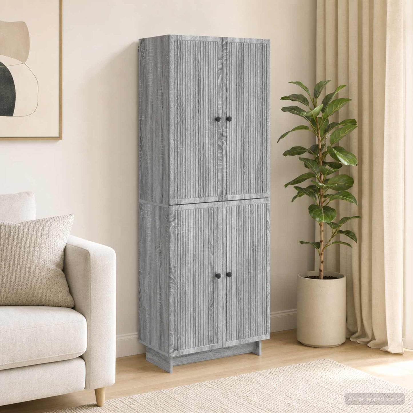 Cabinet Set 2 pcs Grey Sonoma Engineered Wood
