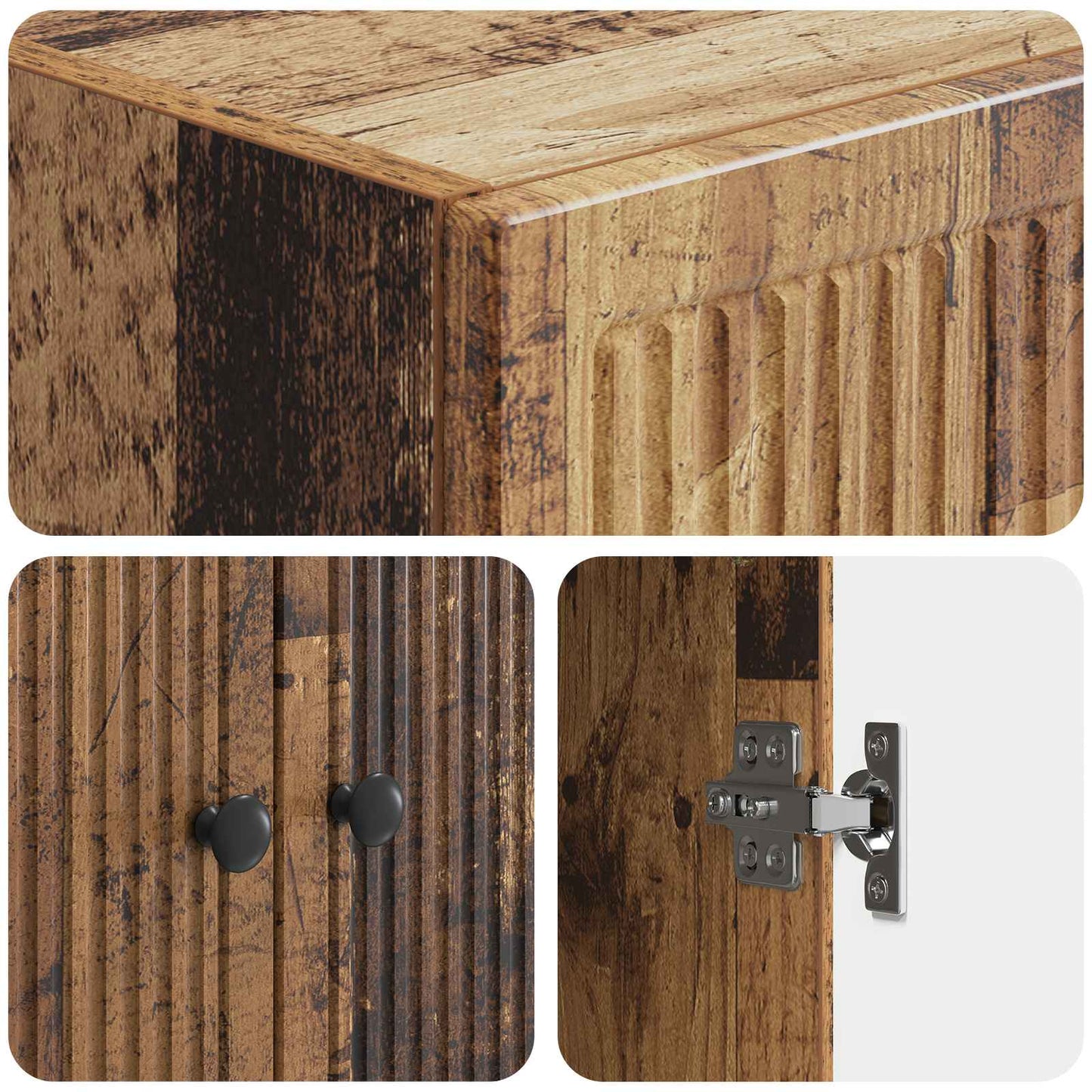 Cabinet Set 2 pcs Old Wood 66 x 34.5 x 90 cm Engineered Wood