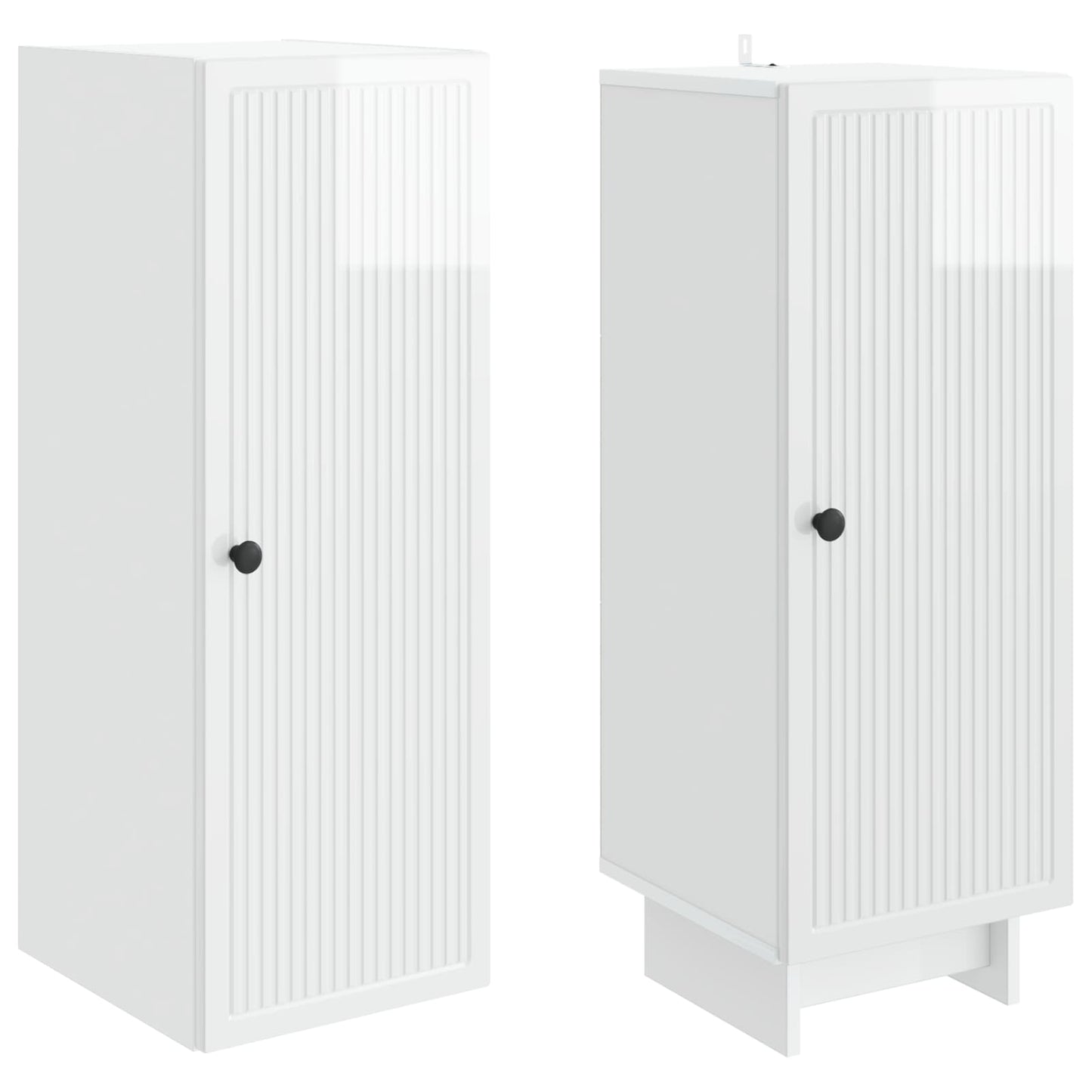 Cabinet Set 2 pcs High Gloss White 34.5 x 33 x 90 cm