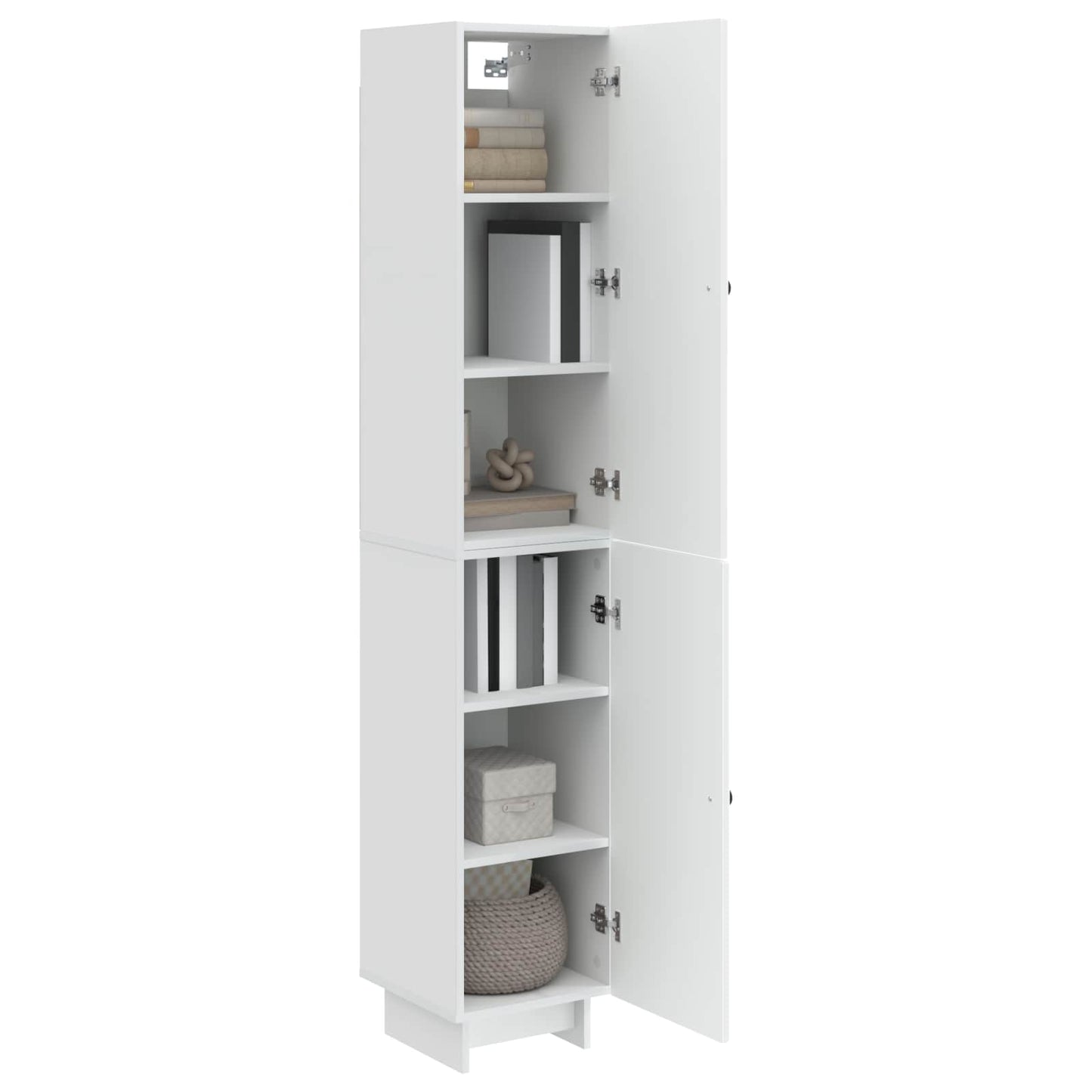 Cabinet Set 2 pcs High Gloss White 34.5 x 33 x 90 cm