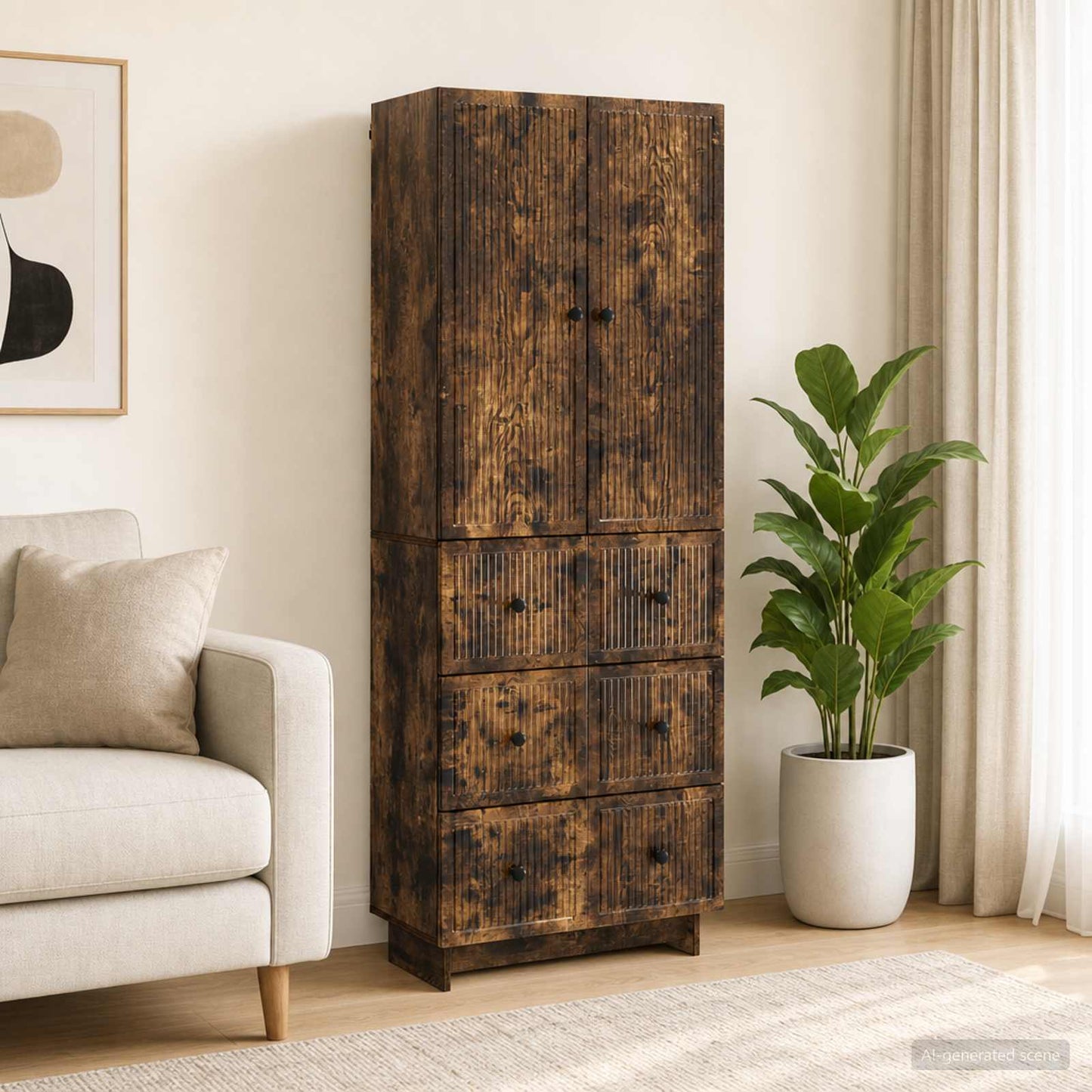 Cabinet Set 2 pcs 66 x 34.5 x 90 cm Engineered Wood