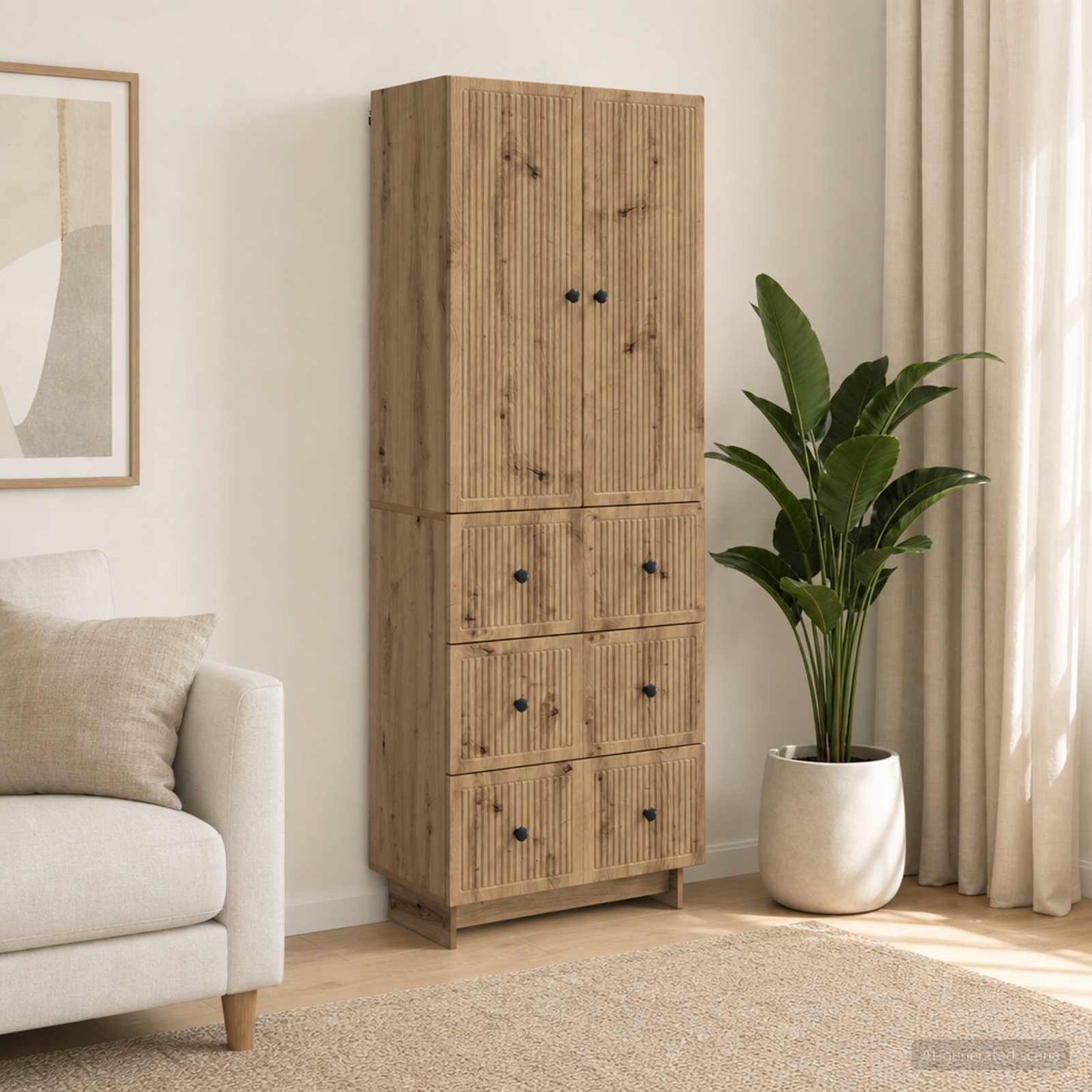 Cabinet Set 2 pcs Engineered Wood