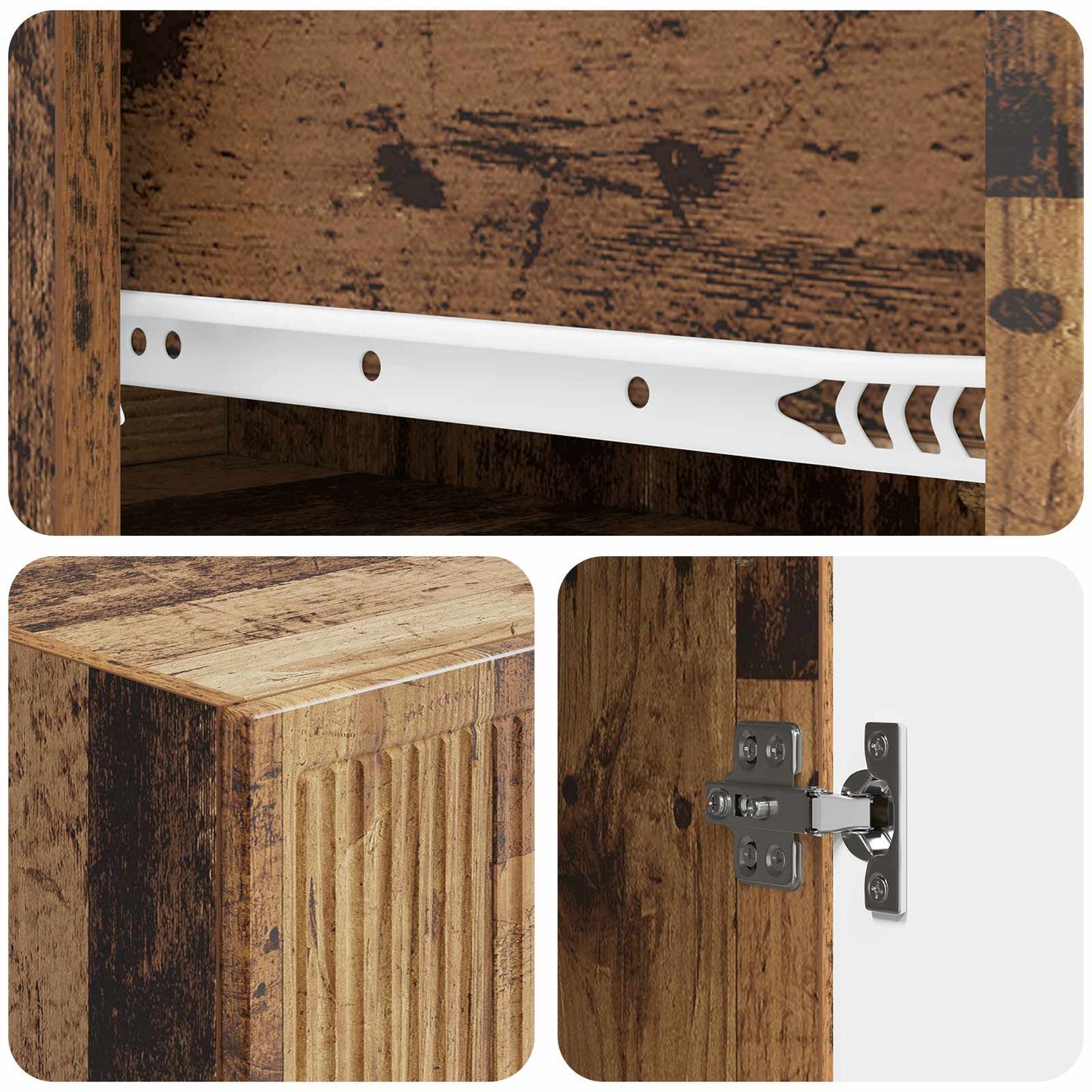 Cabinet Set 2 pcs Old Wood 33 x 34.5 x 90 cm Engineered Wood