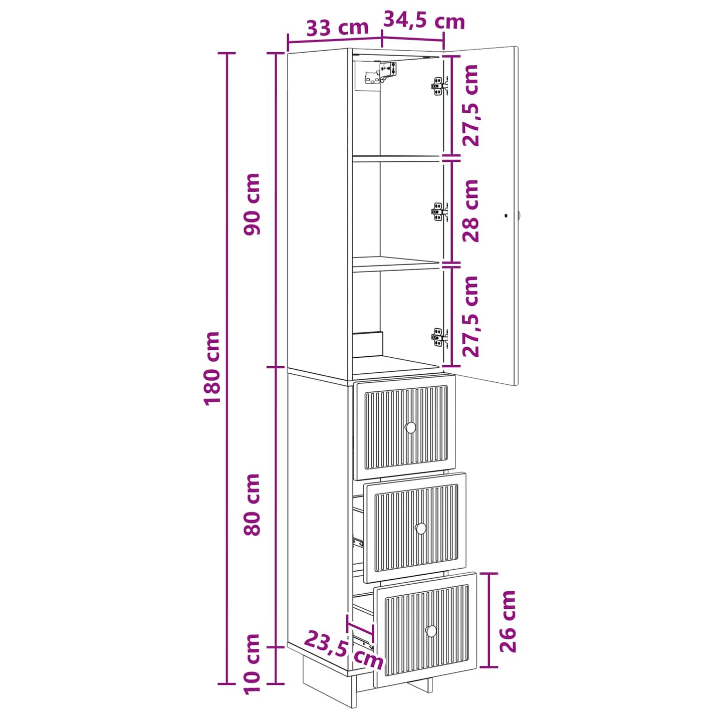 Cabinet Set 2 pcs Old Wood 33 x 34.5 x 90 cm Engineered Wood