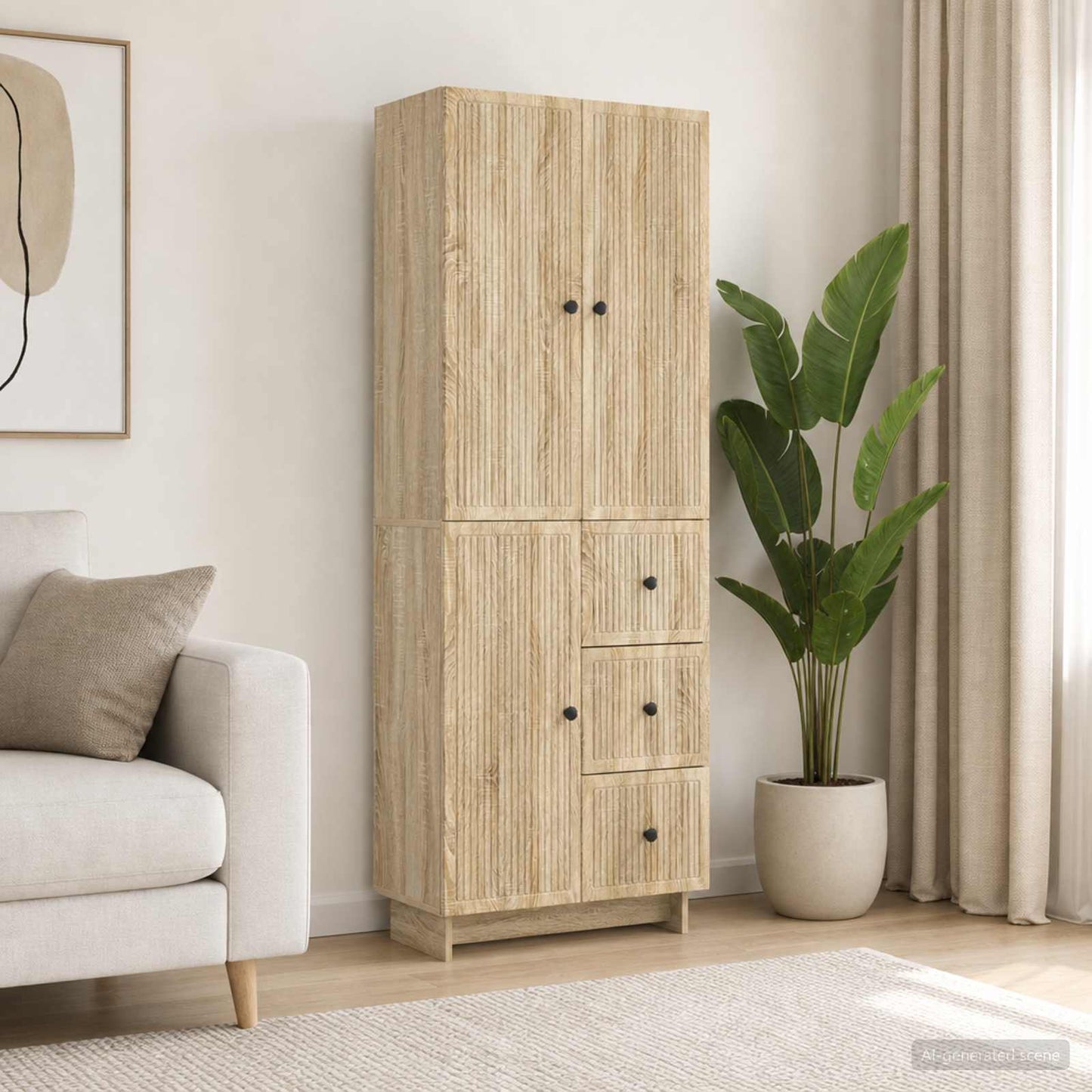 Cabinet Set 2 pcs 66 x 34.5 x 90 cm Engineered Wood