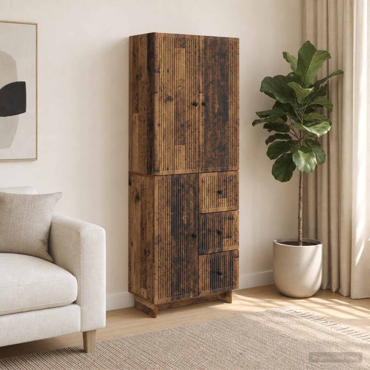 Cabinet Set 2 pcs 66 x 34.5 x 90 cm Engineered Wood