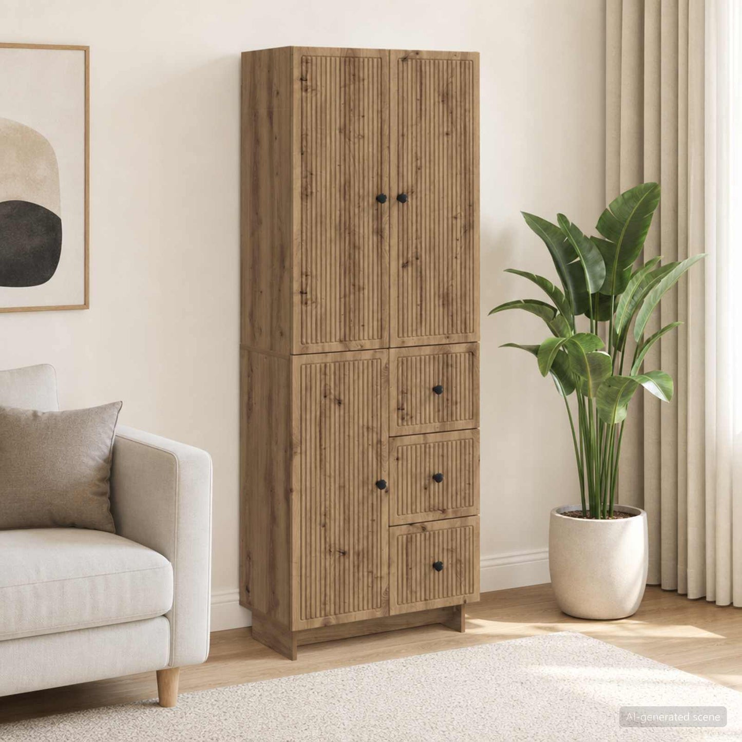 Cabinet Set 2 pcs Engineered Wood